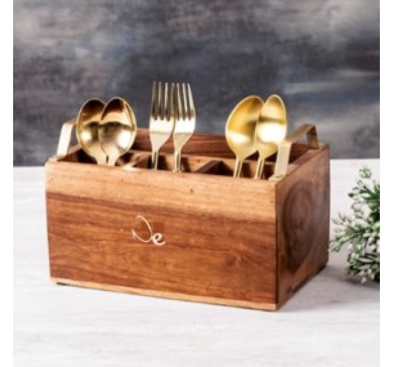 Wooden Cutlery Organizer